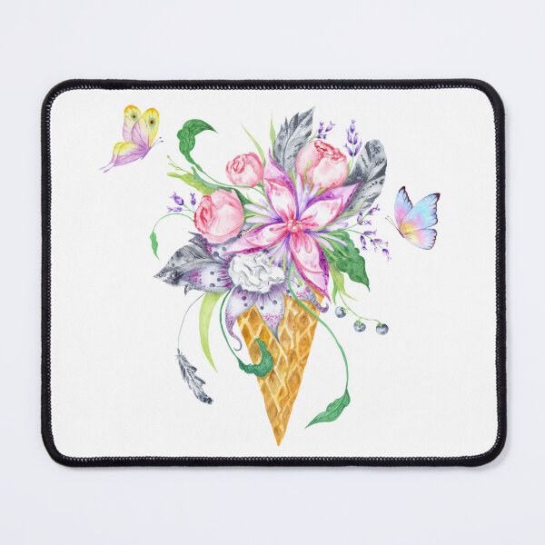 Item preview, Pretty Flower Ice Cream Cone Attracts All The Butterflies designed and sold by CreativNode.