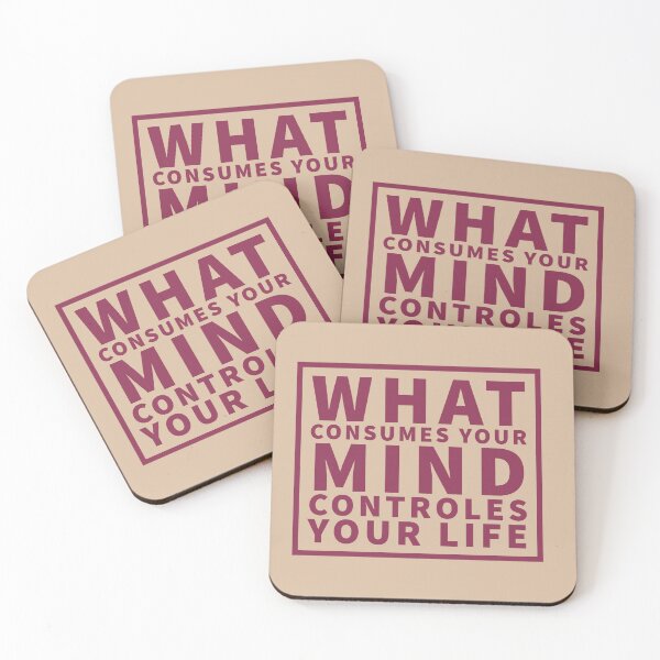 Item preview, What Consumes Your Mind Stoic Quotes Pink designed and sold by ArtBySymone.
