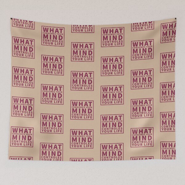 Item preview, What Consumes Your Mind Stoic Quotes Pink designed and sold by ArtBySymone.