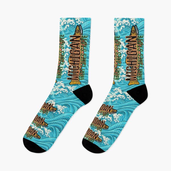Item preview, Michigan | The Great Lakes State | Brook Trout Waves designed and sold by State-Pride.
