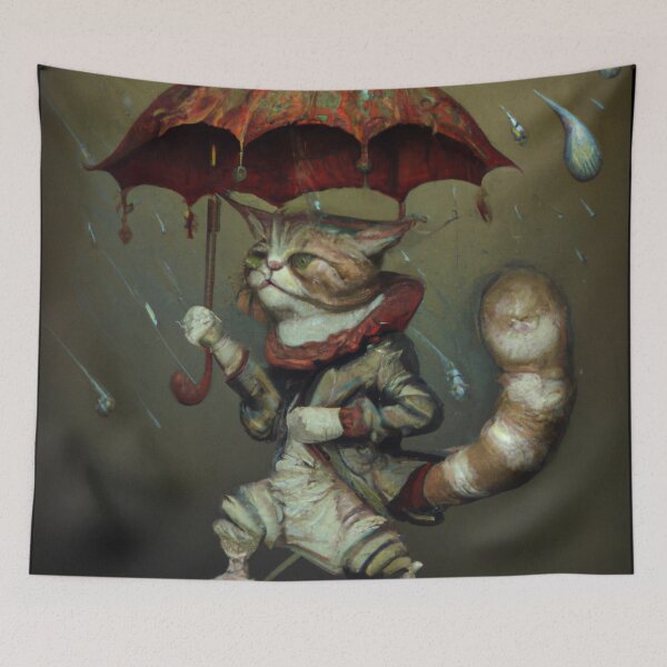 Item preview, Bert the Cat, walking in the rain (Baroque) designed and sold by thecatandkettle.