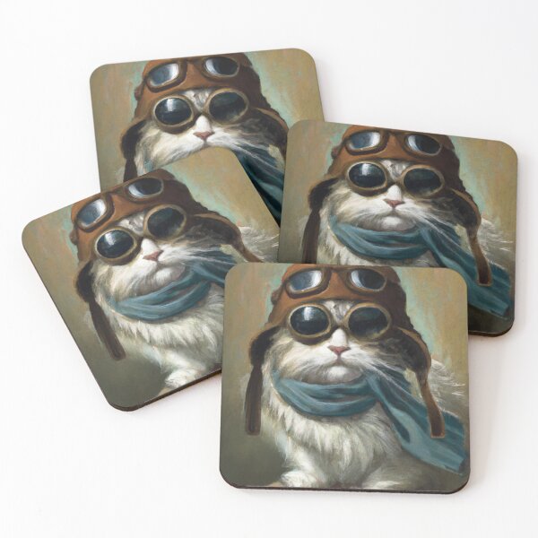 Item preview, Fuzzy the Cat, wearing goggles (Baroque) designed and sold by thecatandkettle.