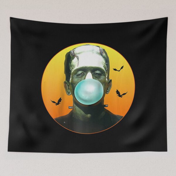 Item preview, Frankenstein Monster Blowing Bubbles - Funny Halloween Raglan Baseball Tee designed and sold by quietcongresspe.