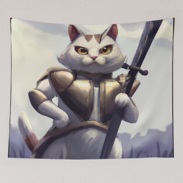 Item preview, Kit the Cat, at the head of the army (Fantasy) designed and sold by thecatandkettle.