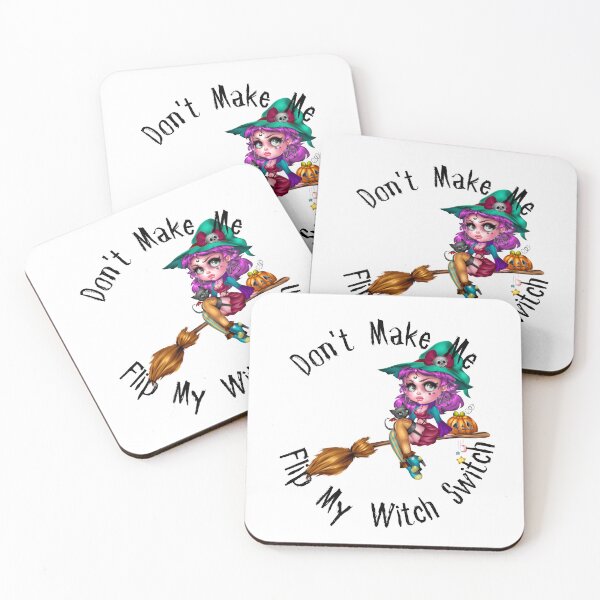 Item preview,    Don't Make Me Flip My Witch Switch, witch on a broomstick designed and sold by Anna-Kik.
