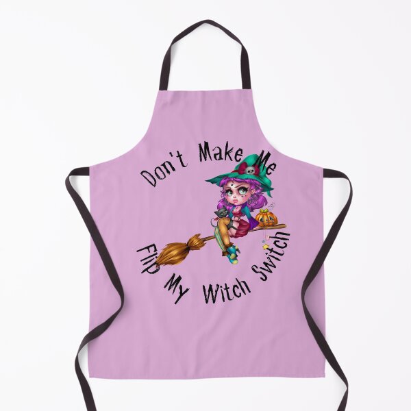 Item preview, Don't Make Me Flip My Witch Switch, witch on a broomstick designed and sold by Anna-Kik.
