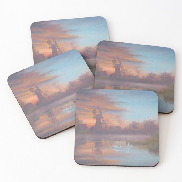 Item preview, Daybreak at Hunsett Mill designed and sold by Norfolk Broads Art.
