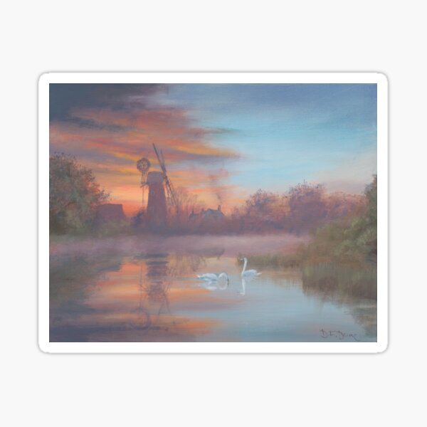Daybreak at Hunsett Mill Sticker