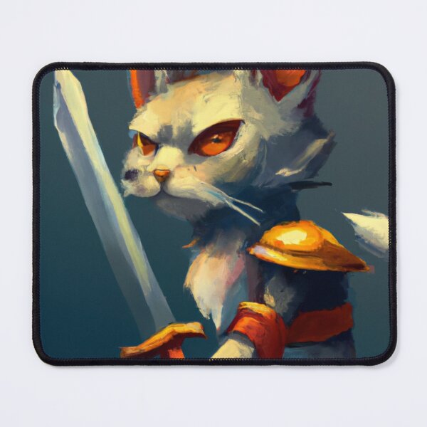 Item preview, Ian the Cat, fierce with sword (Fantasy) designed and sold by thecatandkettle.