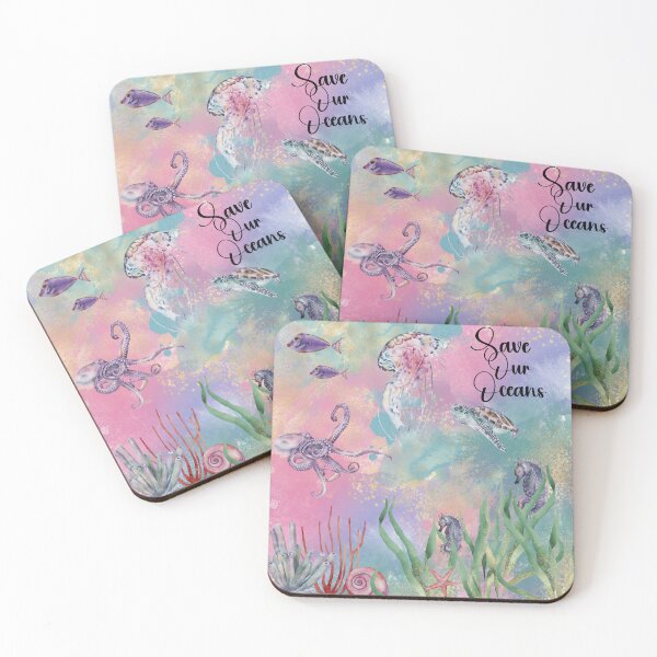 Item preview,  Beautiful Watercolor Underwater Scene Save Our Oceans designed and sold by michellejustice.