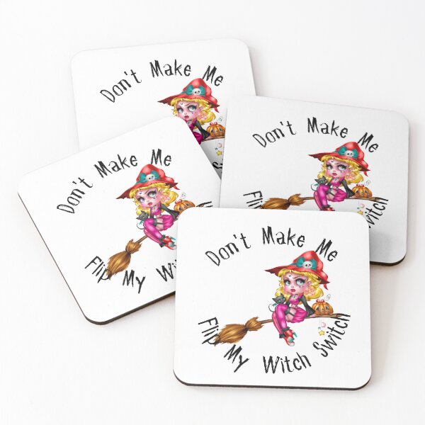 Item preview,  Don't Make Me Flip My Witch Switch, witch on a broomstick designed and sold by Anna-Kik.