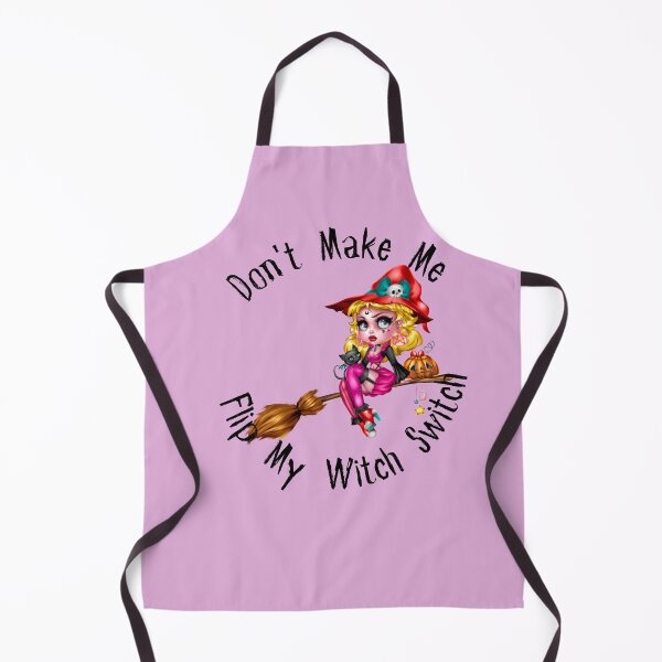 Item preview, Don't Make Me Flip My Witch Switch, witch on a broomstick designed and sold by Anna-Kik.