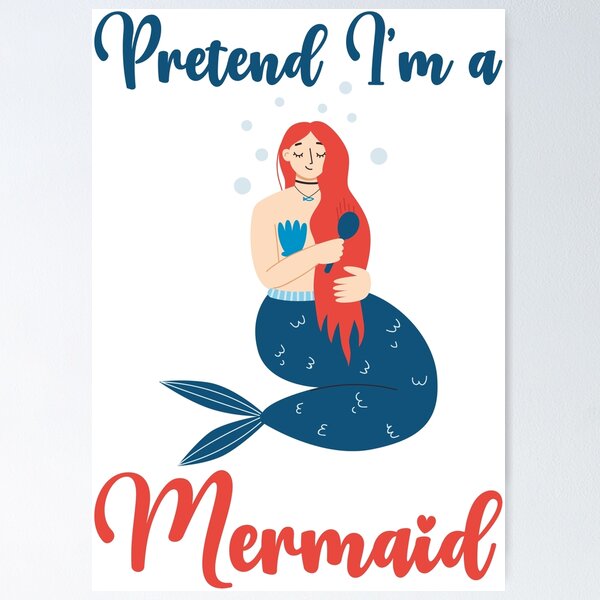 Item preview, Pretend I'm a Mermaid funny cute design designed and sold by absolutdesign.