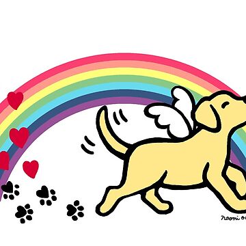 Artwork thumbnail, Yellow Labrador Angel Trotting by HappyLabradors