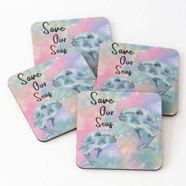 Item preview,  Beautiful Watercolor Dolphins Save Our Seas designed and sold by michellejustice.