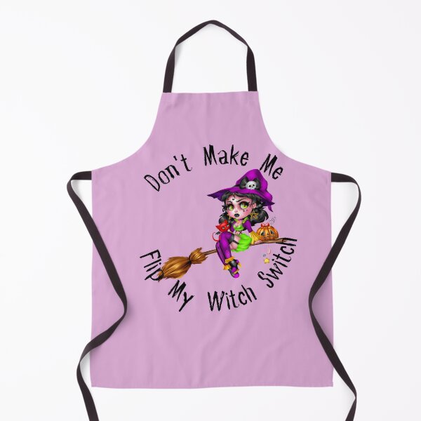 Item preview, Don't Make Me Flip My Witch Switch, witch on a broomstick designed and sold by Anna-Kik.
