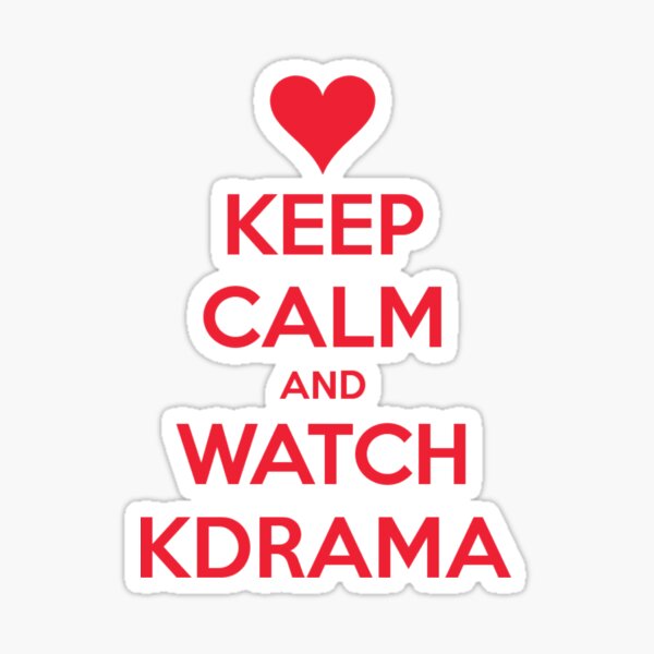 Vista previa del artículo con la obra «Mantenga la calma y vea la pegatina de Kdrama», diseñado y vendido por SokorMultiFan97.