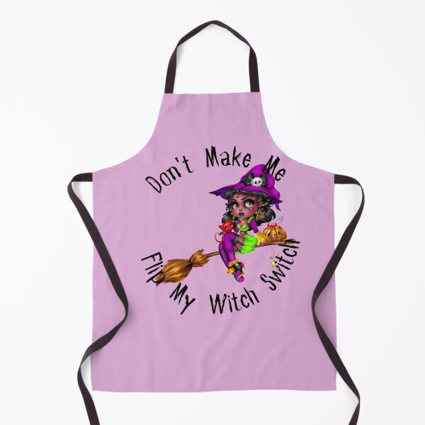 Item preview, Don't Make Me Flip My Witch Switch, witch on a broomstick designed and sold by Anna-Kik.