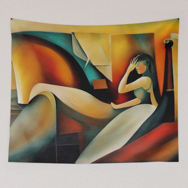 Item preview, sexy abstract women resting designed and sold by AI-Art-and-I.
