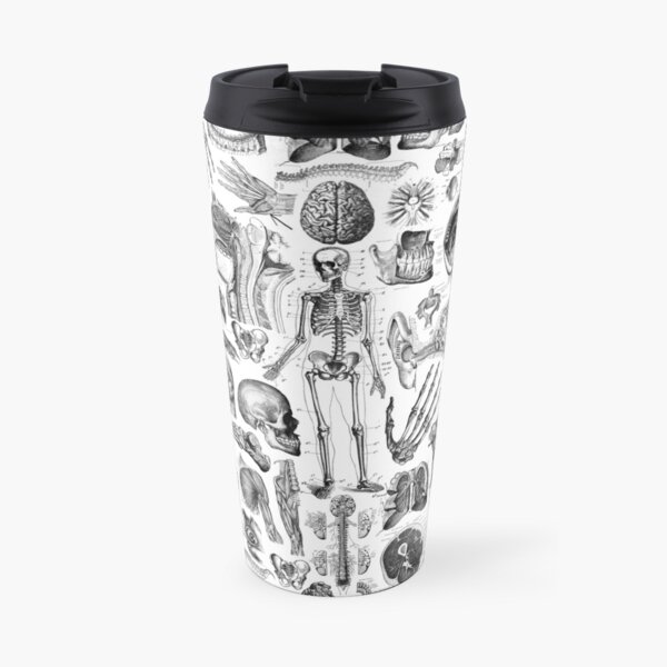 Human Anatomy White Print Travel Mug
