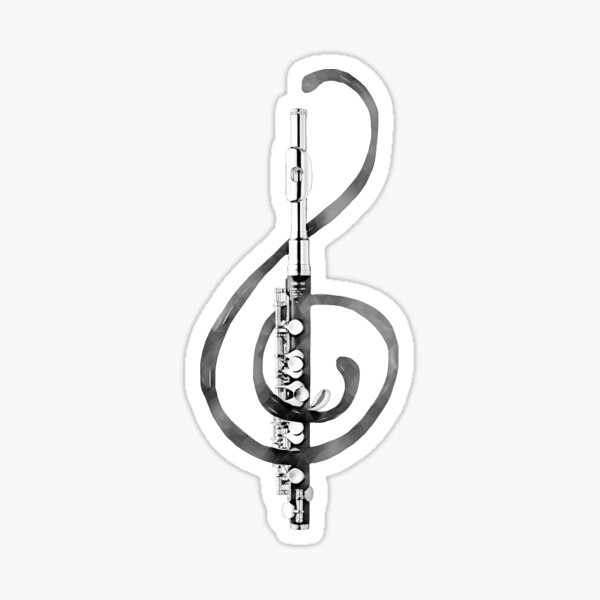 Piccolo Treble Clef Sticker
