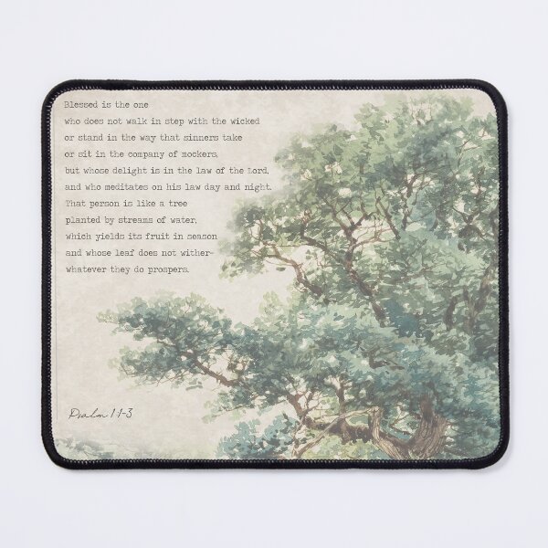 Item preview, Psalm 1:1-3 Vintage Tree Bible Verse Art designed and sold by DownThePath.