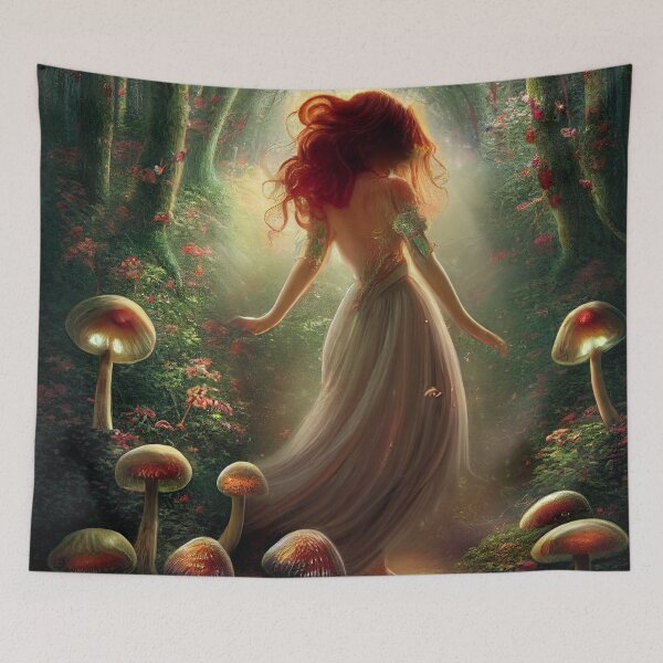 Item preview, Elf woman dance in the green forest - Fantasy dream designed and sold by Monkyra.