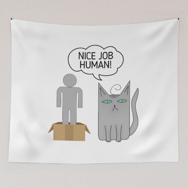 Item preview, Nice job human gray cat is saying designed and sold by WeArePear.