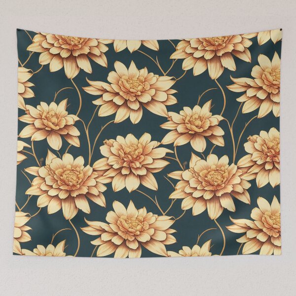 Item preview, Marigold Flowers Pattern Print designed and sold by ThePurpleMelon.