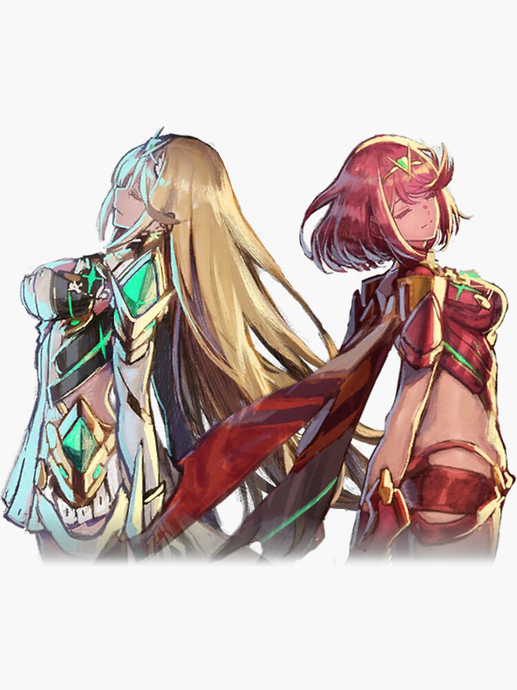 "Pyra and Mythra" Sticker for Sale by CreamCheese2036 Redbubble