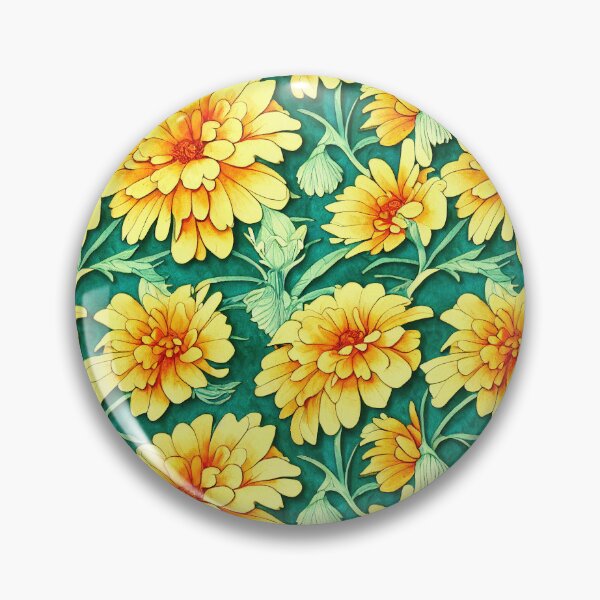 Item preview, Marigold Flowers Pattern Print designed and sold by ThePurpleMelon.
