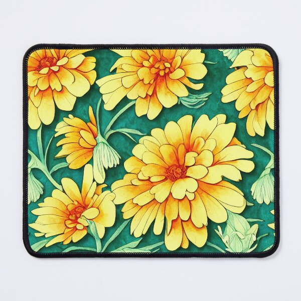 Item preview, Marigold Flowers Pattern Print designed and sold by ThePurpleMelon.