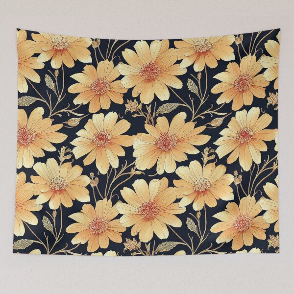 Item preview, Marigold Flowers Pattern Print designed and sold by ThePurpleMelon.