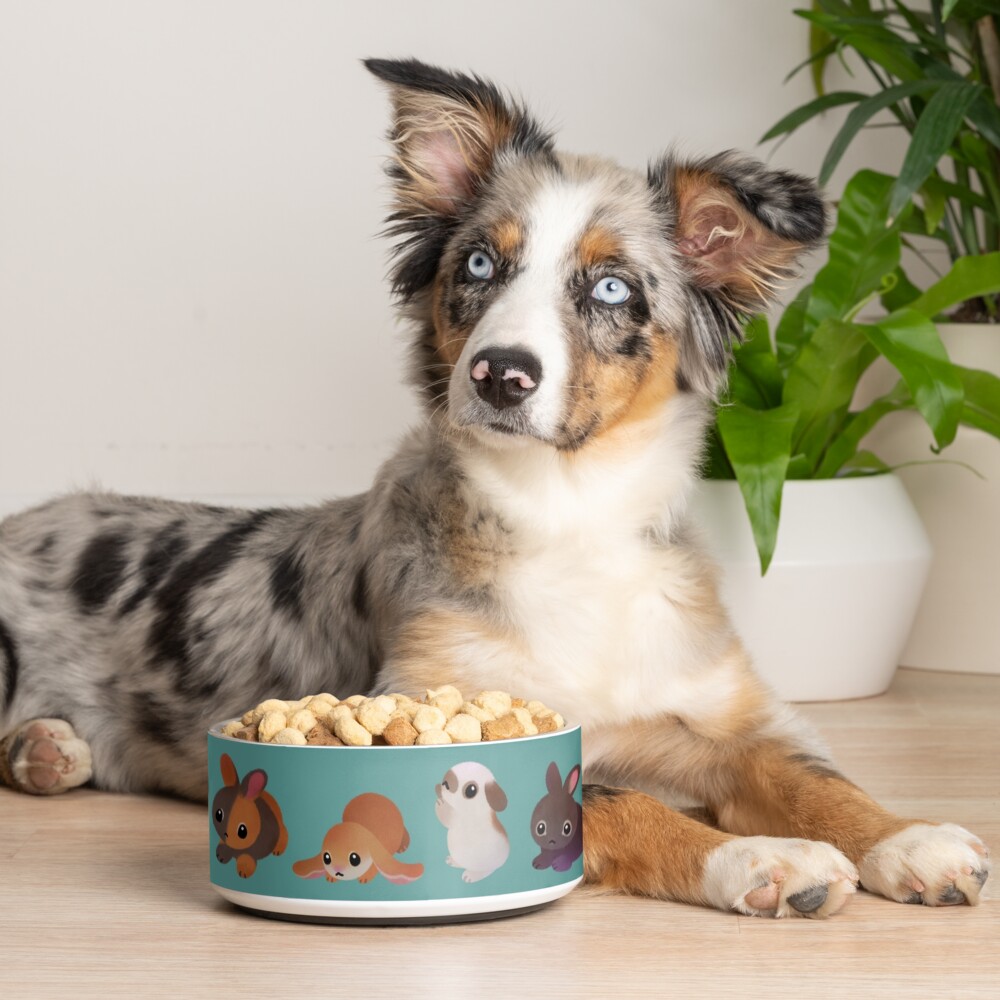 Bunny day - green Pet Bowl