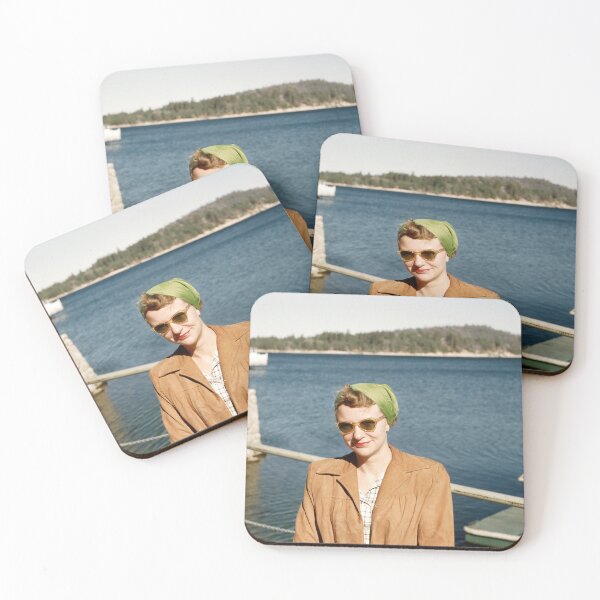 Item preview, 1950s - Woman with a nice outfit and sun glasses standing by a lake designed and sold by thatwaslife.