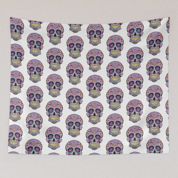 Item preview, Mexican skull Purple Cross Art tattoo Man calavera candy el dia de los muertos designed and sold by DESLUMBRA.