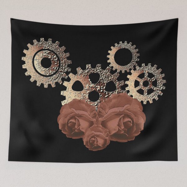Item preview, Gears and rose pattern, great steampunk fashion designed and sold by Kirei-Lily.