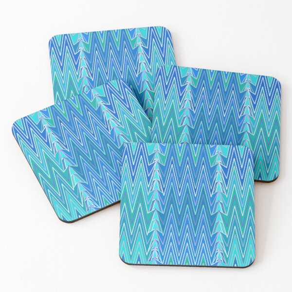 Item preview, Ethnic Chevron Damask, Turquoise and Blue   designed and sold by Marymarice.
