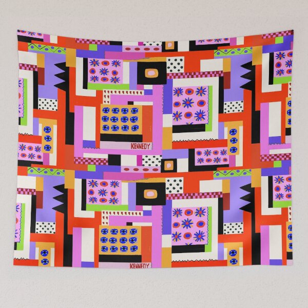 Item preview, colorful wabi-sabi quilt after Gee's Bend designed and sold by katekennedyarts.
