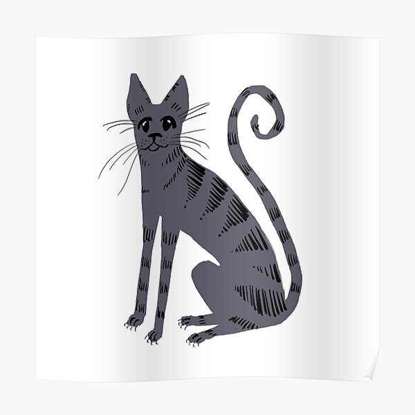 Grey Tiger Cat Poster