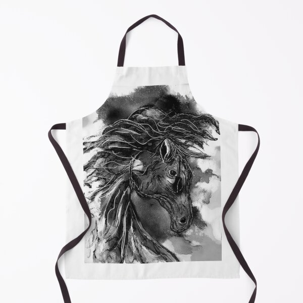 Item preview, BW Wild horse head designed and sold by SRKFineArt.