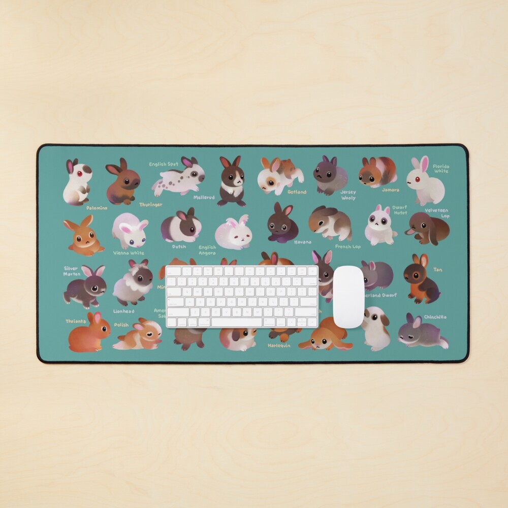 Bunny day - green Mouse Pad