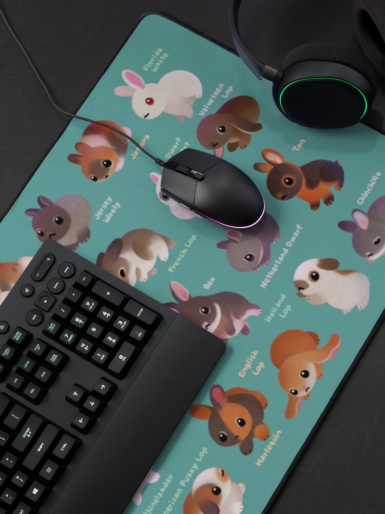 Alternate view of Bunny day - green Mouse Pad
