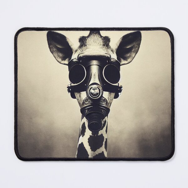 Item preview, Giraffe wearing a gas mask. designed and sold by Maniock.