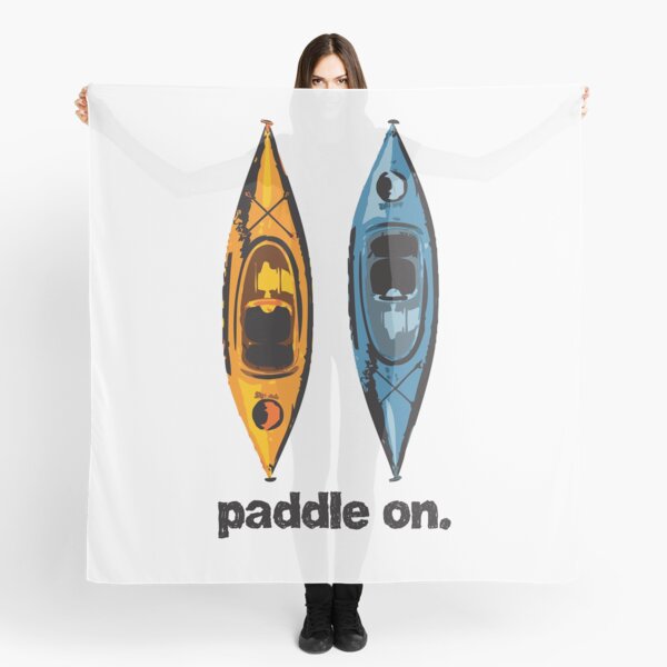 Item preview, Kayak Design - with Paddle On text - blue and orange kayaks designed and sold by PenToPixel.