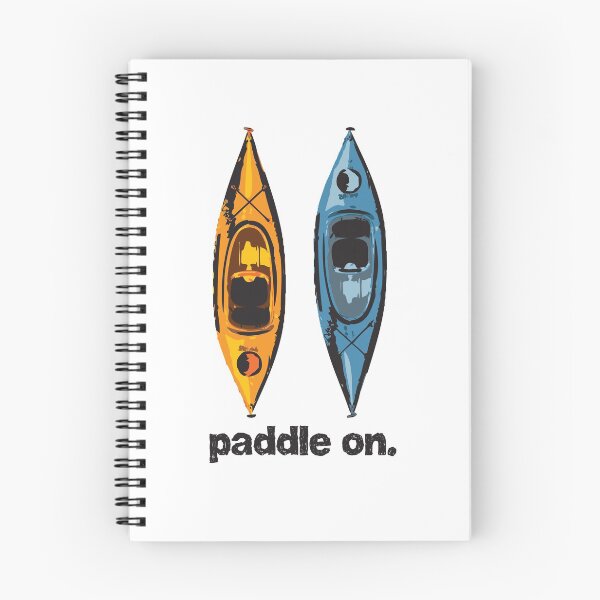 Item preview, Kayak Design - with Paddle On text - blue and orange kayaks designed and sold by PenToPixel.
