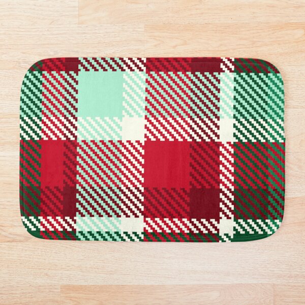 Aperçu de l'œuvre Plaid tartan rouge et vert | Motif à rayures moderne et unique pour Noël créée et vendue par TheWalnut.