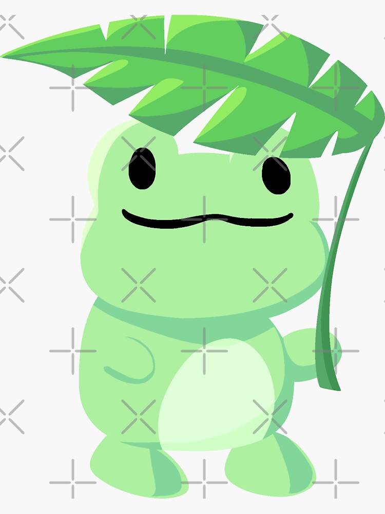 Thumbnail 3 of 3, Sticker, Froggy under a leaf designed and sold by ItsSpitzly.
