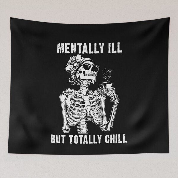 Item preview, Mentally Ill But Totally Chill Dark Halloween Costume Coffee Gift designed and sold by TMelonShop.