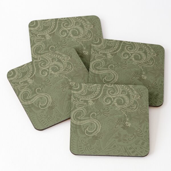 Item preview, Hawaiian - Polynesian Vintage Green Pineapple Print designed and sold by sunnthreads.